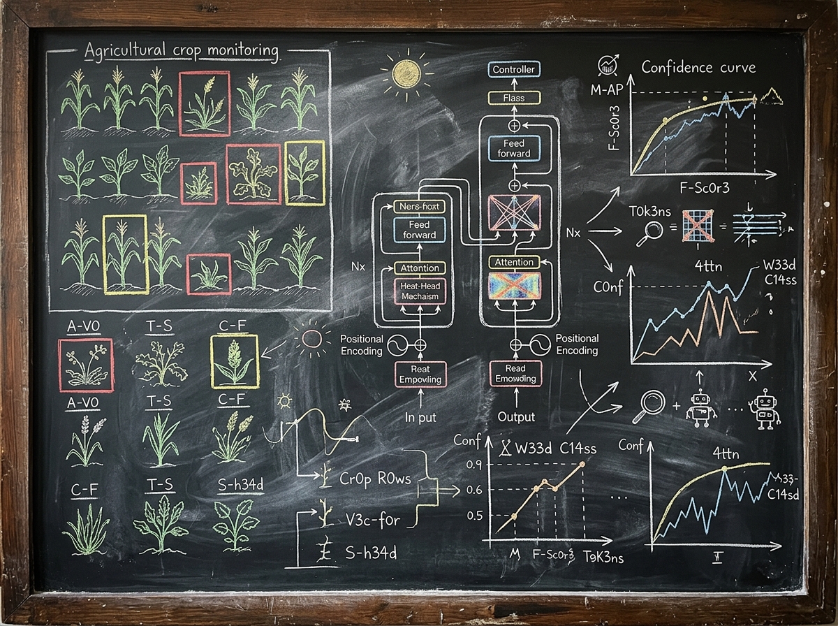 Chalkboard agricultural AI data visualization